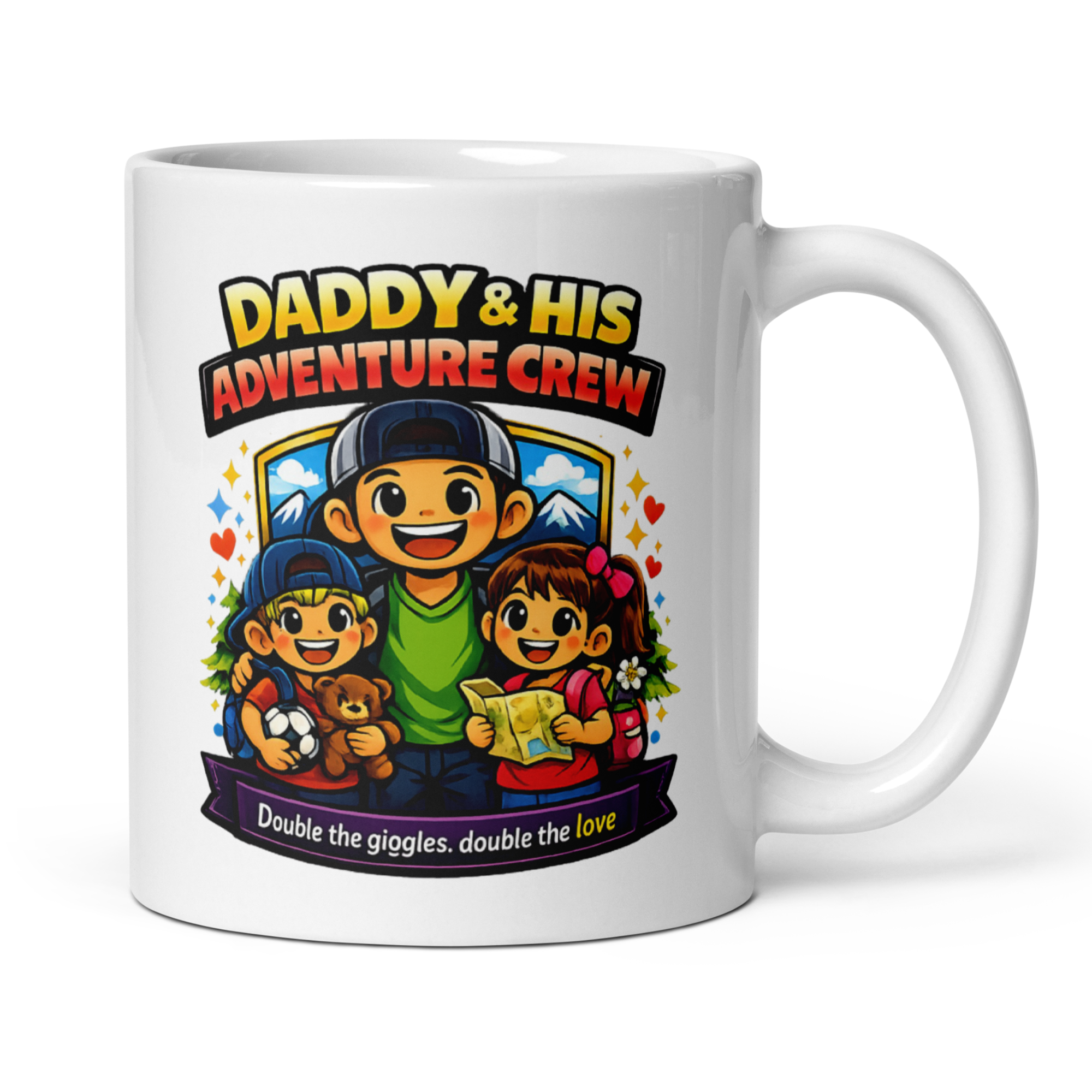 Dad & His Adventure Crew – Father, Son & Daughter Mug (11oz)