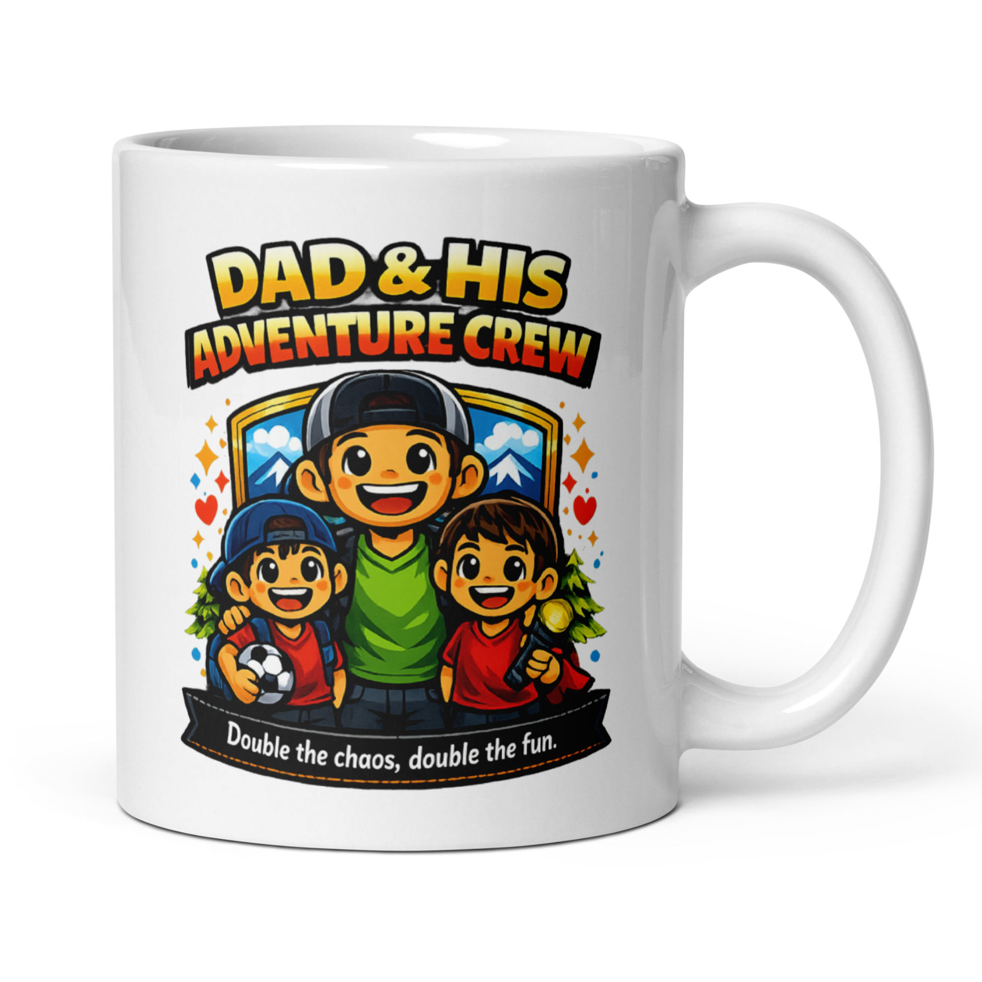 Dad & His Adventure Crew – Father & Two Sons Mug (11oz)