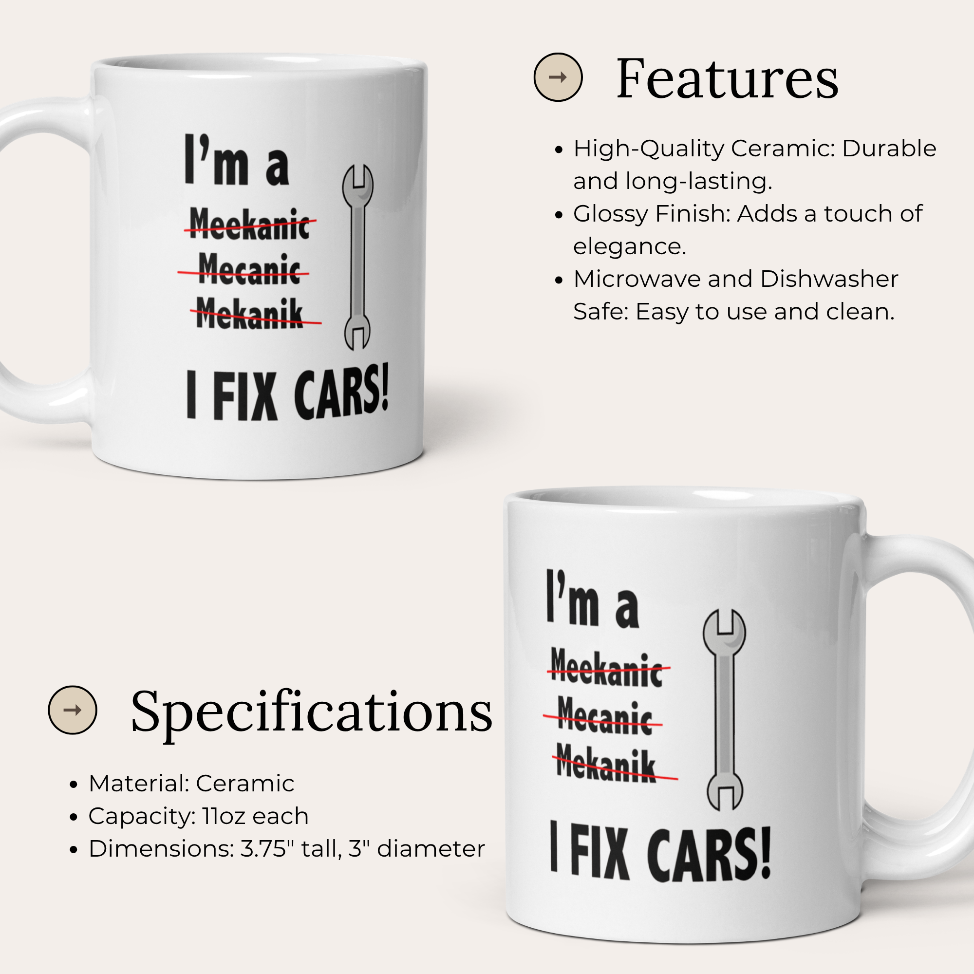 I'm A Mechanic I Fix Cars Coffee Mug Workshop Garage Gift