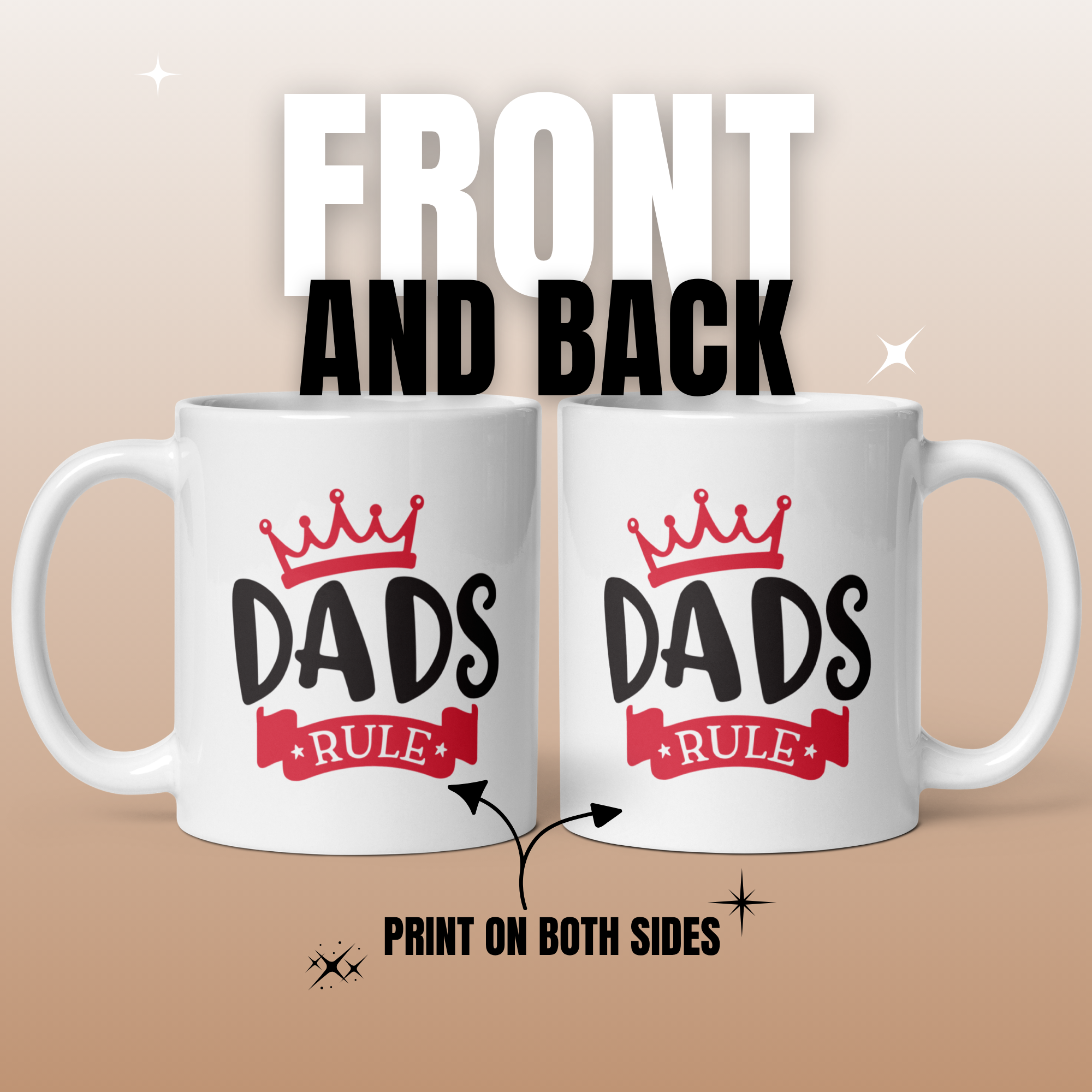 Dads Rule 11oz White Glossy Ceramic Mug - Funny Dad Gift