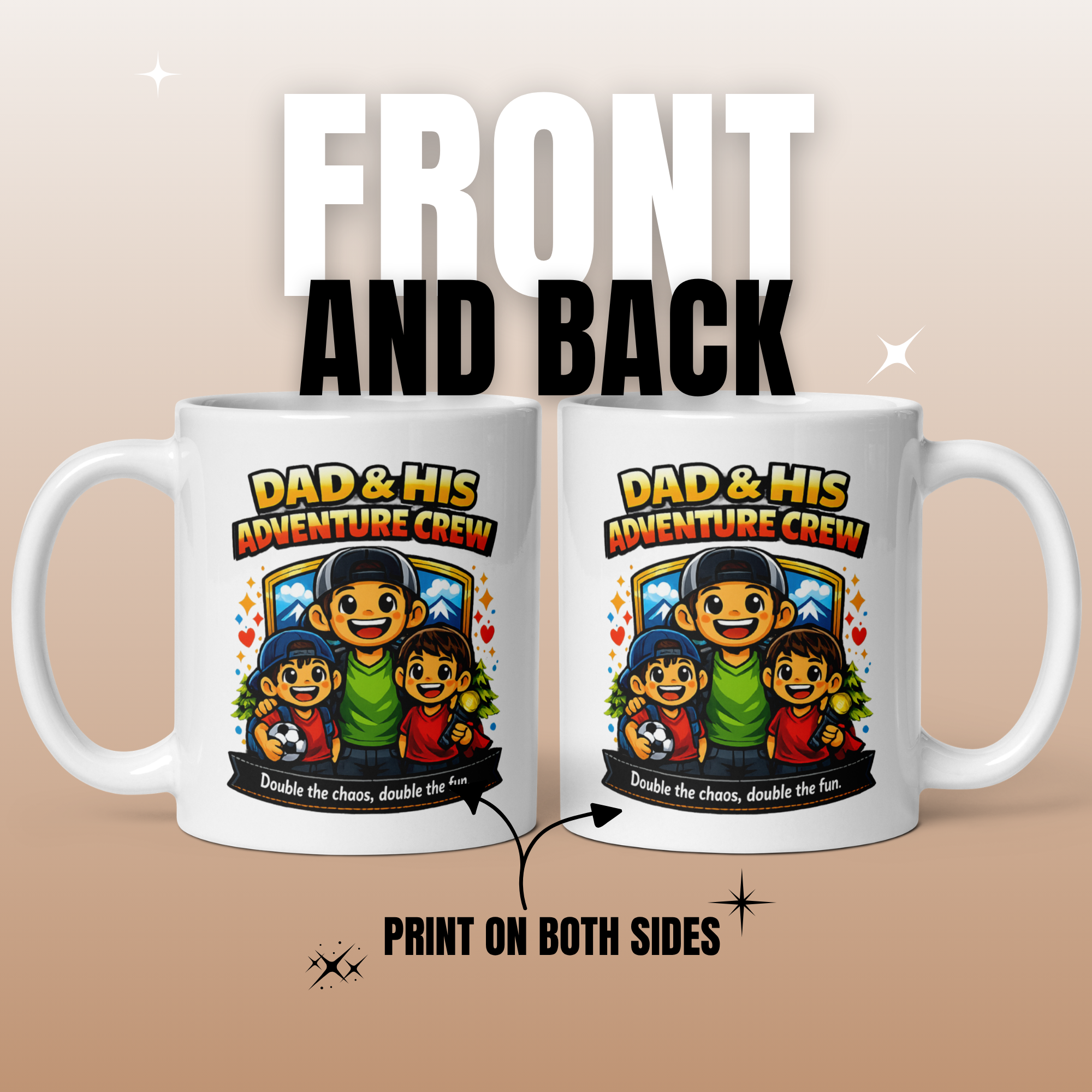 Dad & His Adventure Crew – Father & Two Sons Mug (11oz)