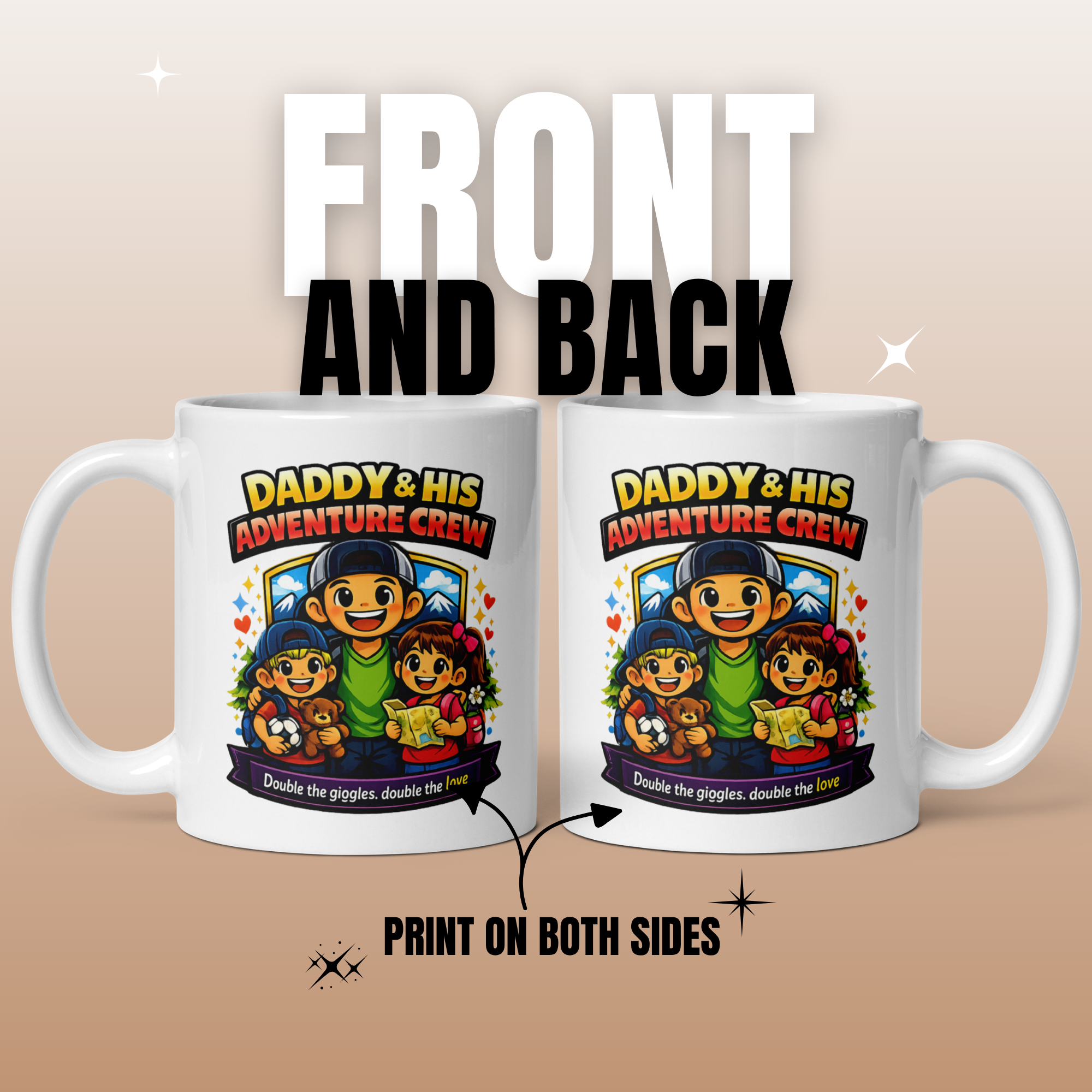 Dad & His Adventure Crew – Father, Son & Daughter Mug (11oz)