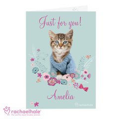 Personalised Rachael Hale Cute Kitten Card