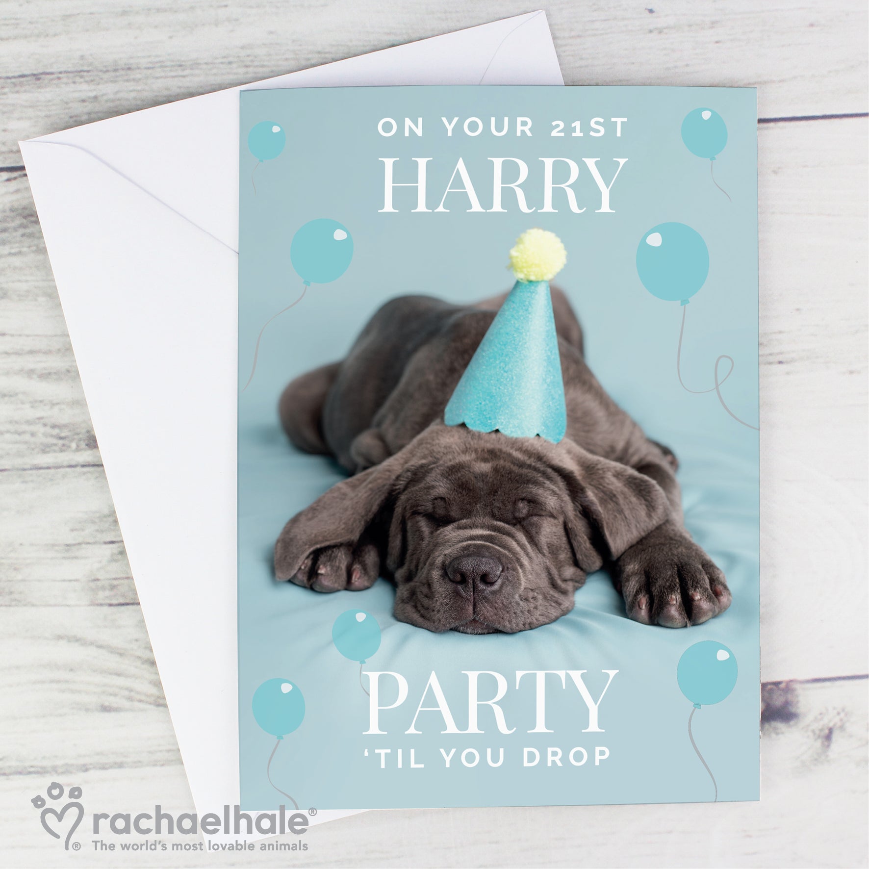 Personalised Rachael Hale 'Party 'Til You Drop' Card
