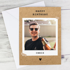 Personalised Polaroid Photo Upload Greeting Card