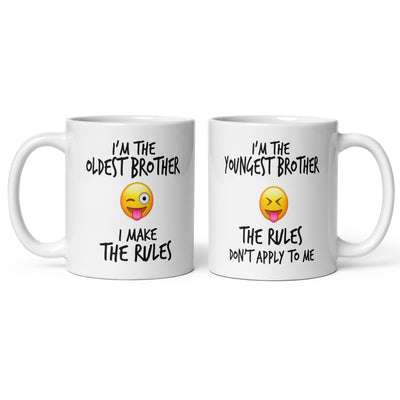 Brother Sibling Rules Mugs - Set of 2