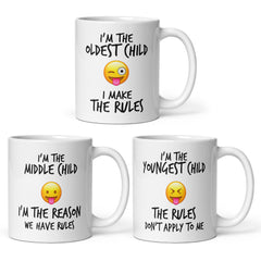 Youngest Middle Oldest Child Sibling Rules Mugs