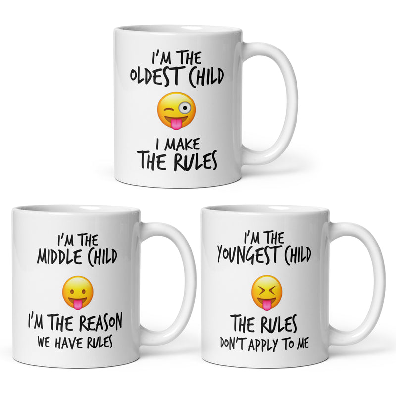 Youngest Middle Oldest Child Sibling Rules Mugs