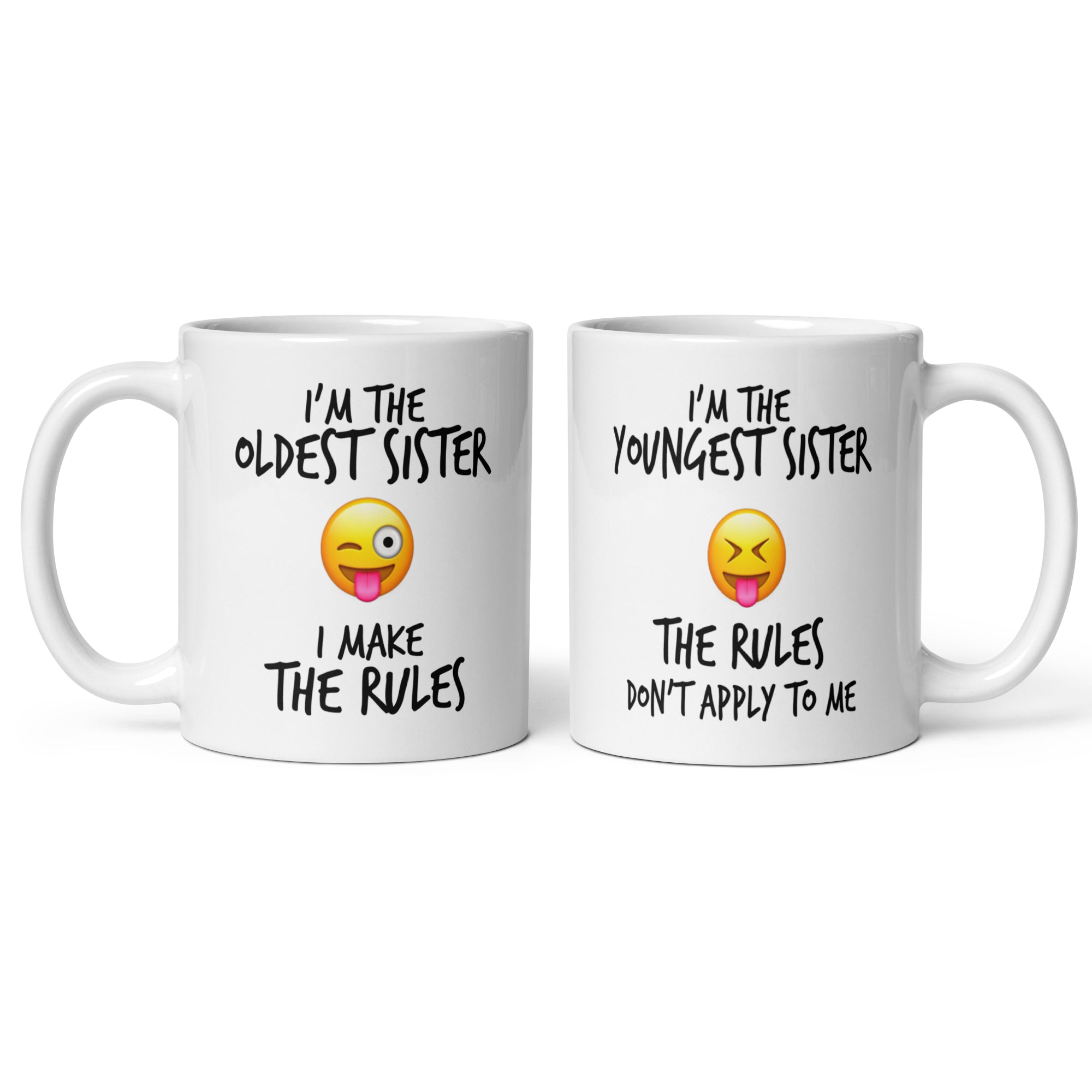 Sister Sibling Rules Mugs - Set of 2