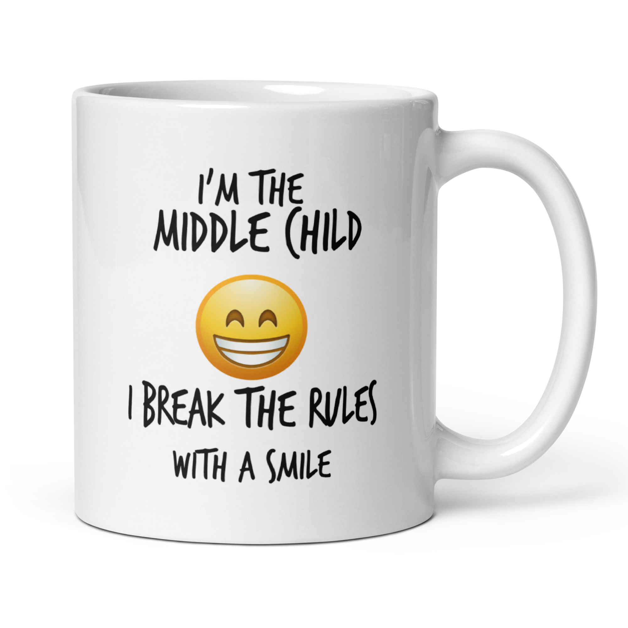 Child Sibling Rules Mug – “I Rule Because…” – 11oz White Glossy Ceramic | Oldest, Middle, Youngest or Sets of 2–5