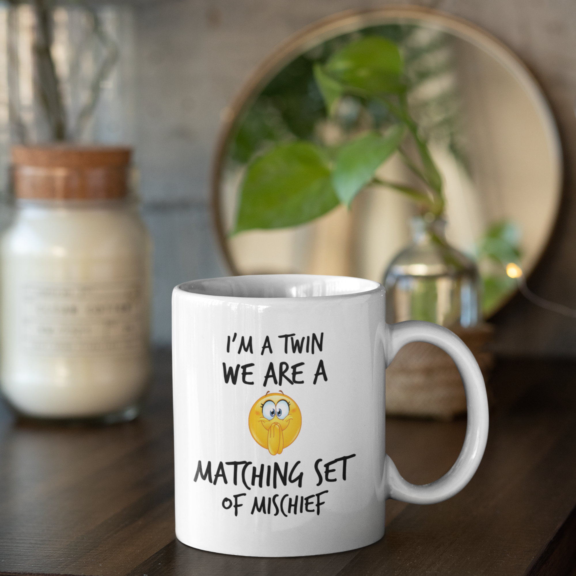 I'm a Twin Female Mischief V2 11oz White Ceramic Mug - Funny Twin Gift
