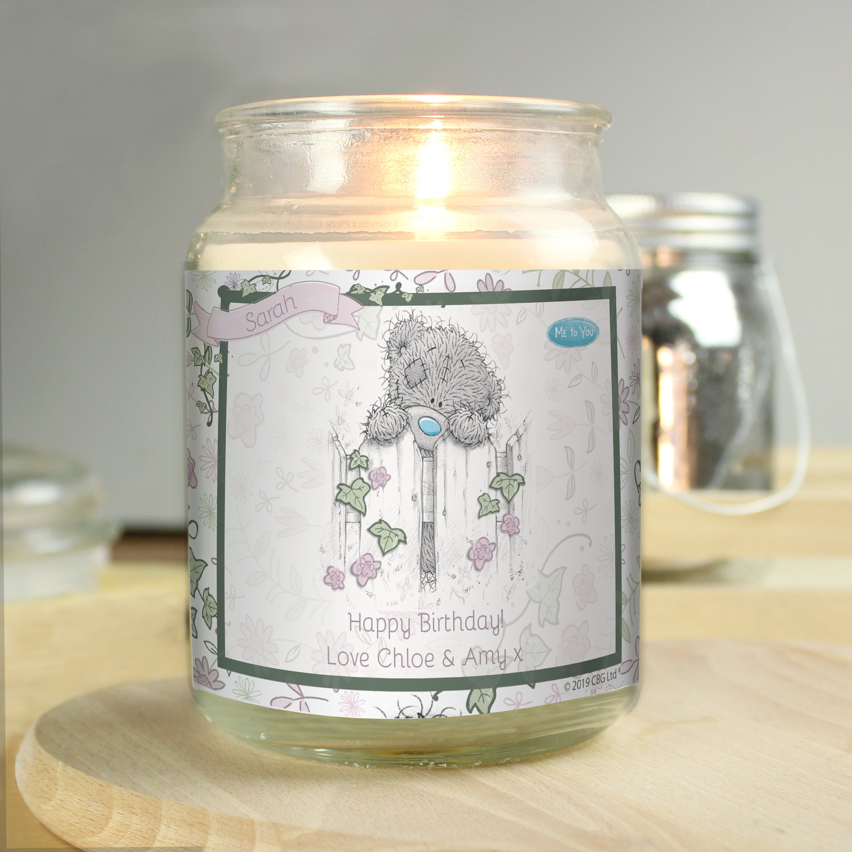 Personalised Me to You Secret Garden Large Candle Jar
