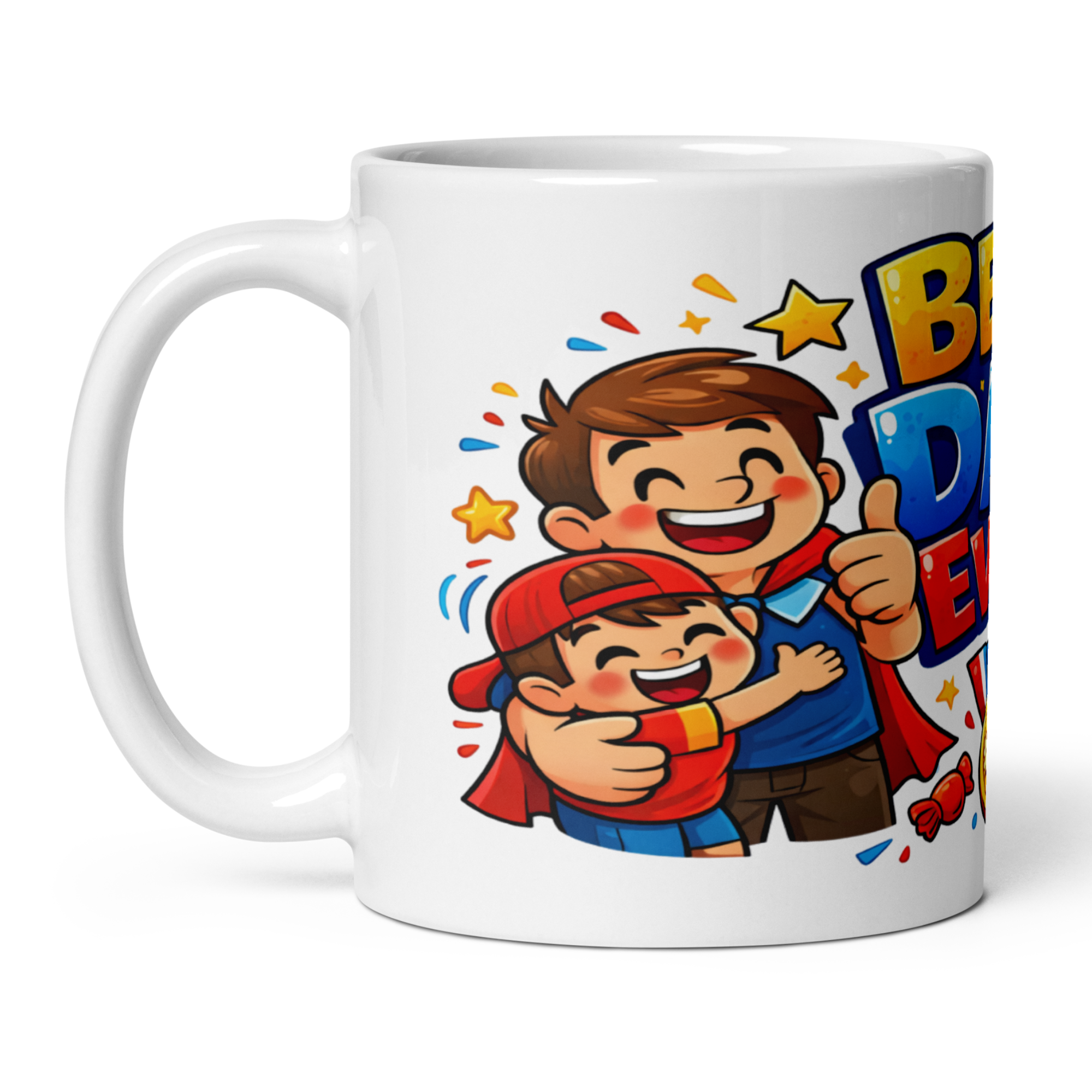 Best Dad Ever 11oz White Glossy Ceramic Mug - Heartfelt Dad Gift