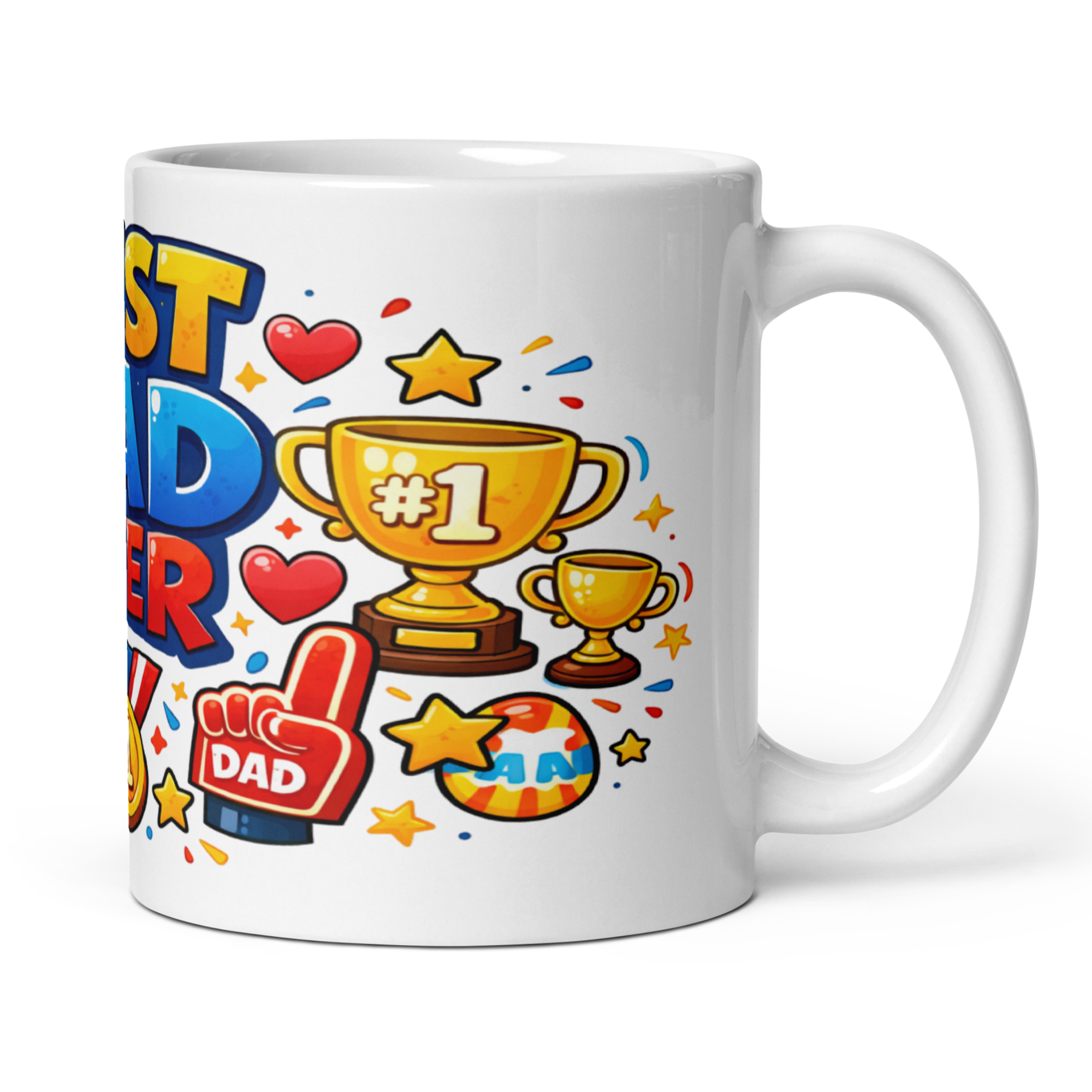 Best Dad Ever 11oz White Glossy Ceramic Mug - Heartfelt Dad Gift