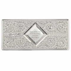 Personalised Antique Silver Plated Jewellery Box