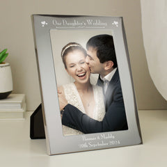 Personalised Silver 5x7 Decorative Our Daughters Wedding Photo Frame