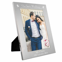 Personalised Silver 5x7 Decorative Our Sons Wedding Photo Frame