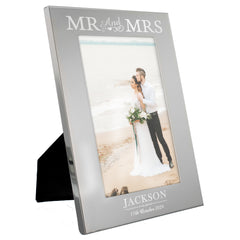 Personalised Mr & Mrs 4x6 Silver Photo Frame