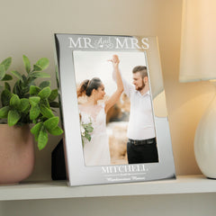 Personalised Mr & Mrs 5x7 Silver Photo Frame