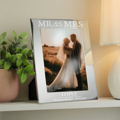 Personalised Mr & Mrs 5x7 Silver Photo Frame