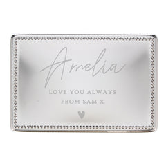 Personalised Name and Message Rectangular Jewellery Box