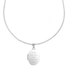 Personalised Sterling Silver Oval Locket Necklace