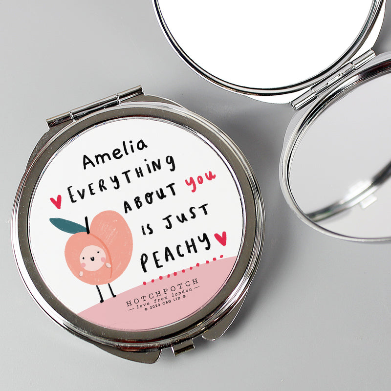 Personalised Peachy Compact Mirror