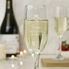 Personalised Decorative Wedding Mother of the Groom Glass Flute