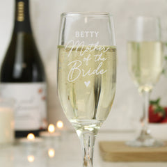 Personalised Mother of the Bride Flute Glass