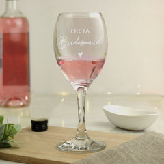 Personalised Bridesmaid Wine Glass