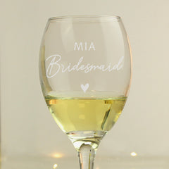 Personalised Bridesmaid Wine Glass