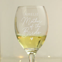 Personalised Mother of the Bride Wine Glass