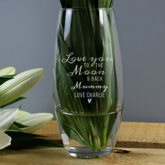 Personalised Love You To The Moon and Back Bullet Vase