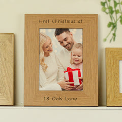 Personalised 5x7 Oak Finish Photo Frame