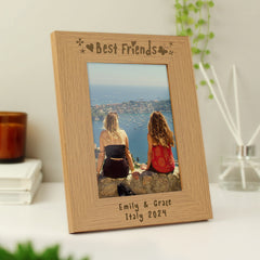 Personalised Best Friends 5x7 Oak Finish Photo Frame