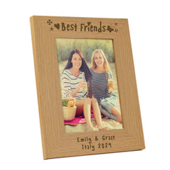 Personalised Best Friends 5x7 Oak Finish Photo Frame