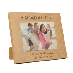 Personalised Grandparents 5x7 Landscape Wooden Photo Frame