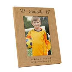Personalised Grandchild 5x7 Oak Finish Photo Frame