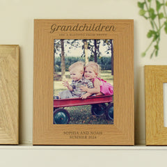 Personalised 'Grandchildren are a Blessing' 5x7 Oak Finish Photo Frame