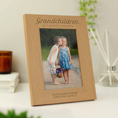 Personalised 'Grandchildren are a Blessing' 5x7 Oak Finish Photo Frame