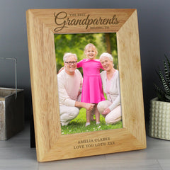 Personalised 'The Best Grandparents' 5x7 Oak Finish Photo Frame