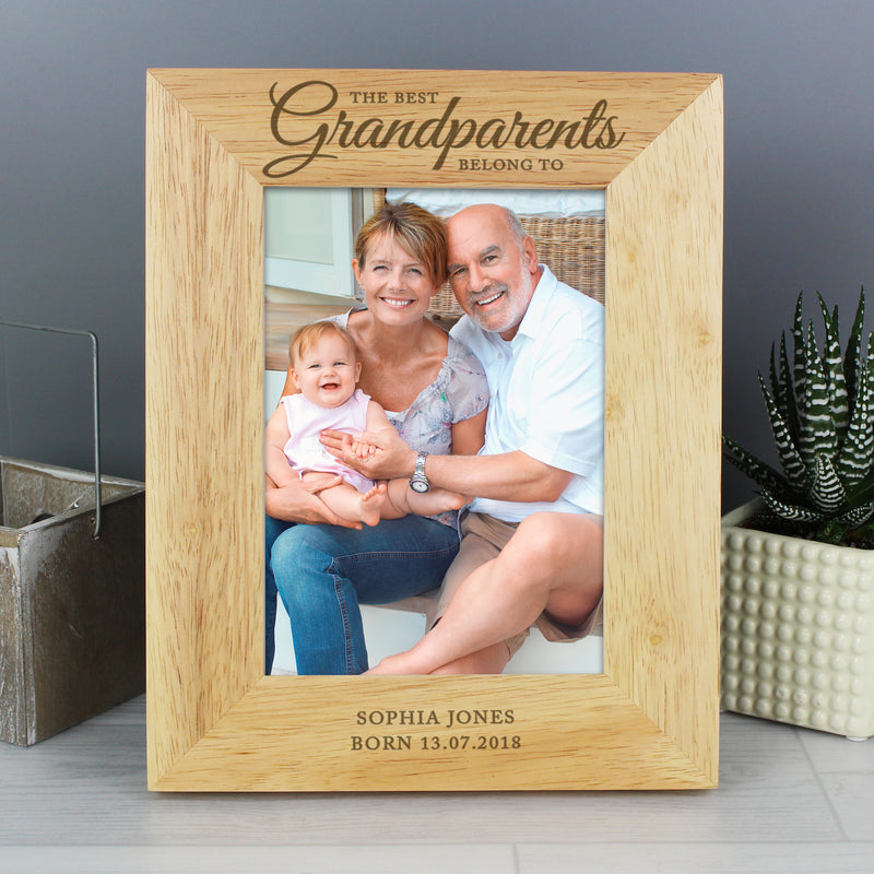 Personalised 'The Best Grandparents' 5x7 Oak Finish Photo Frame