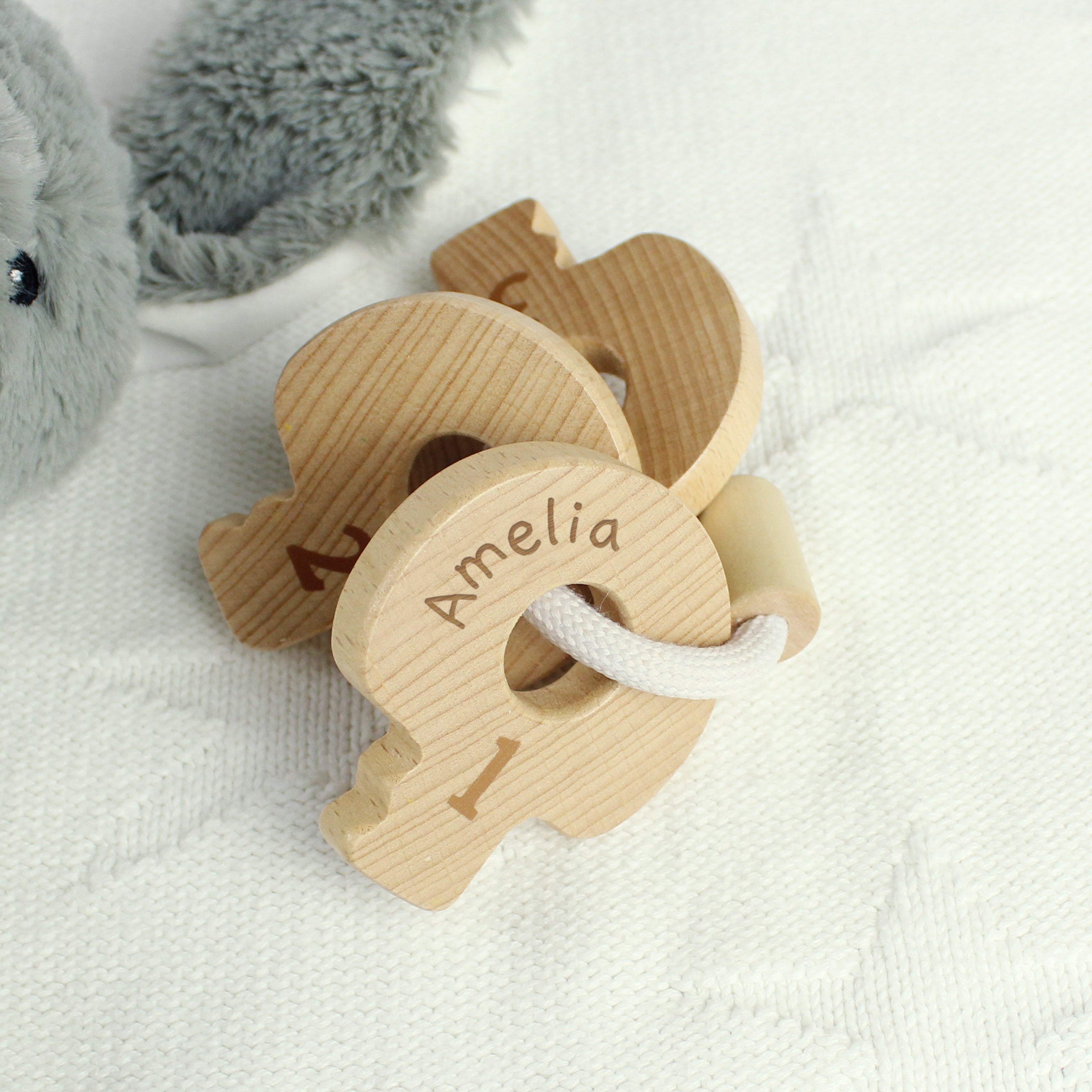 Personalised Name Only Wooden Baby Keys