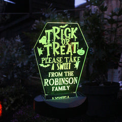 Personalised Trick or Treat Halloween Solar Light