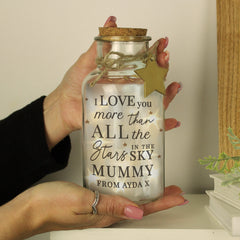 Personalised I Love You More... LED Glass Jar