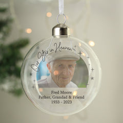 Personalised Photo Upload Memorial Glass Bauble