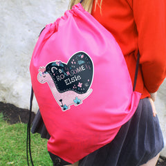 Personalised Dinosaur Pink Kit Bag