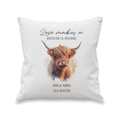 Personalised Highland Cow Cushion