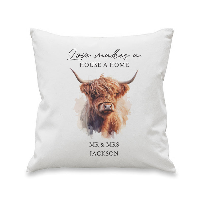 Personalised Highland Cow Cushion