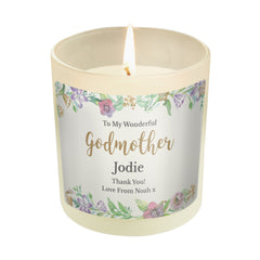 Personalised Floral Watercolour Scented Jar Candle